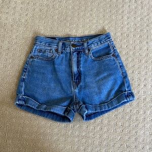 Blue American Eagle Mom Shorts